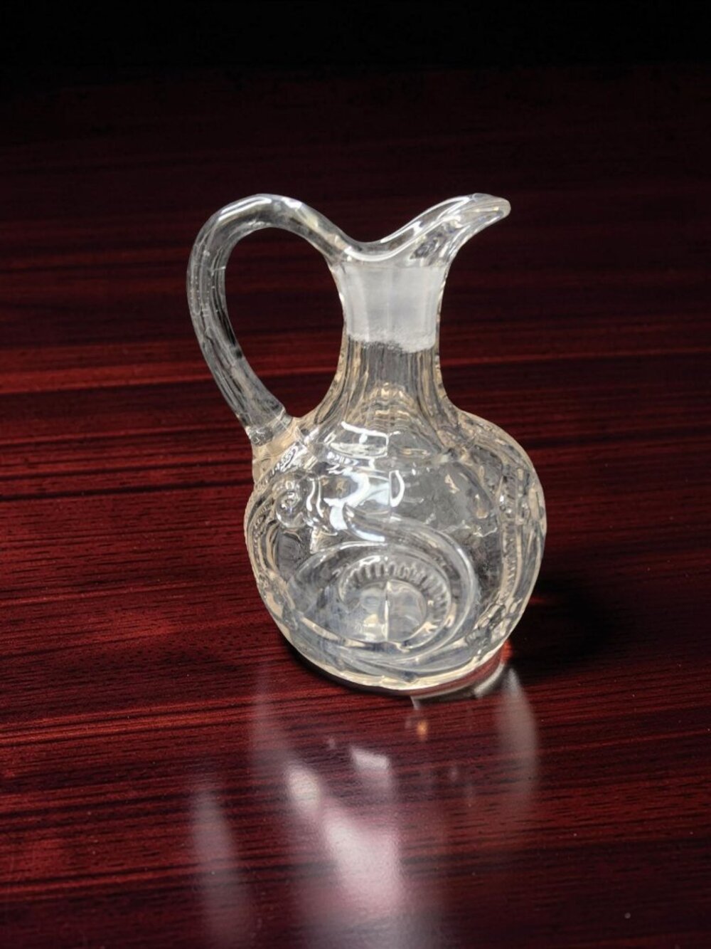 Vintage 1950s Clear Hand Blown Chrystal Dragon Design Cruet Missing Lid